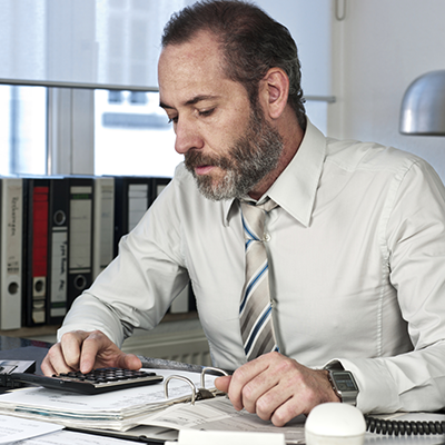 An ATSDR employee doing paperwork.