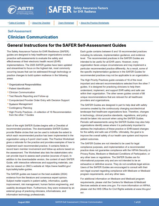 Clinician Communication.