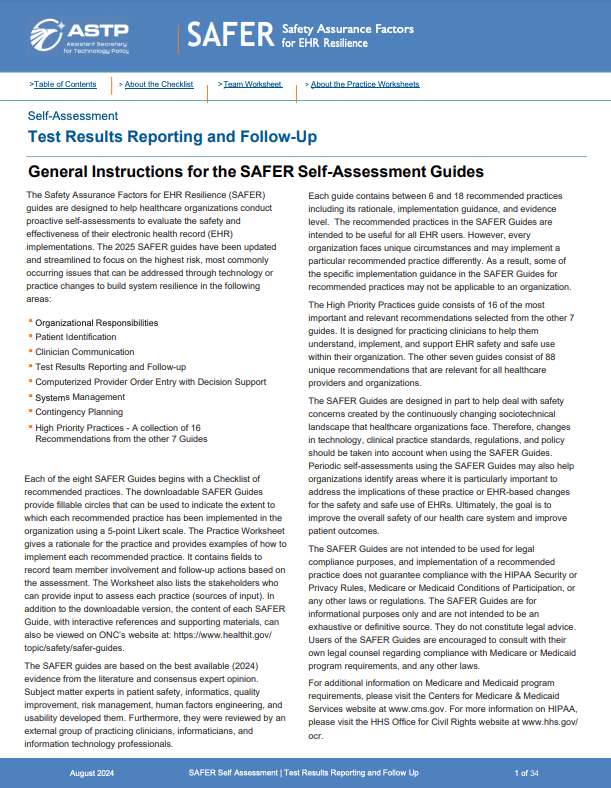 Test Results Reporting and Follow-Up.