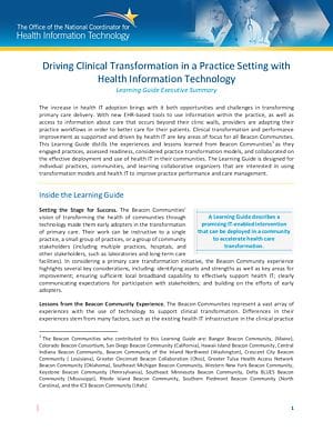 Driving Clinical Transformation in a Practice Setting cover