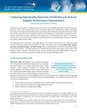 Learning Guide: Capturing High Quality Electronic Health Records Data to Support Performance Improvement