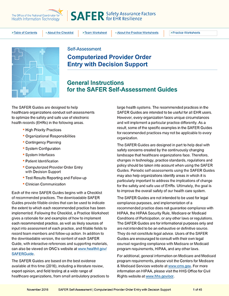 Computer Provider Order Entry (CPOE) with Decision Support. PDF. Click to download.