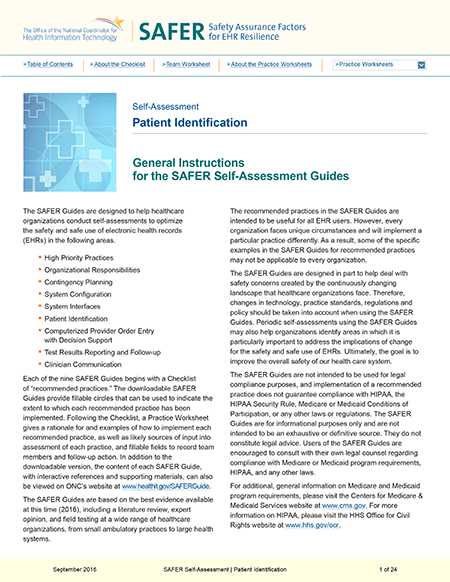 Patient Identification. PDF. Click to download.